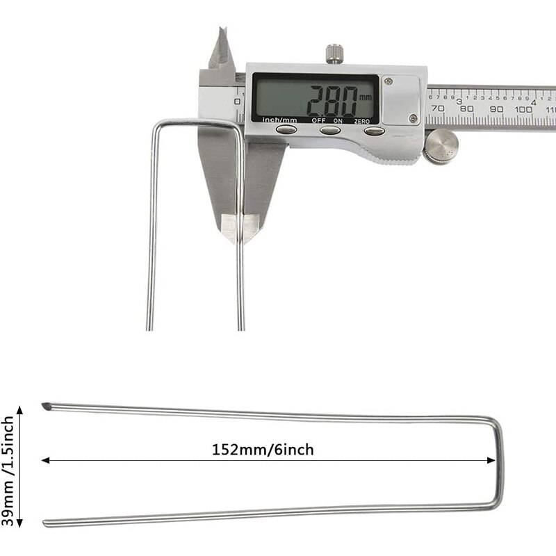 ! 50 Pack Galvanized Landscape Fabric Staples Garden Stakes 6 Inch Heavy Duty Landscape Pins