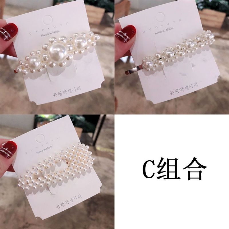 perle hår klipp til kvinner koreansk snapp barrette pinne hårnål hår styling tilbehør hårnåler: C kombinasjon
