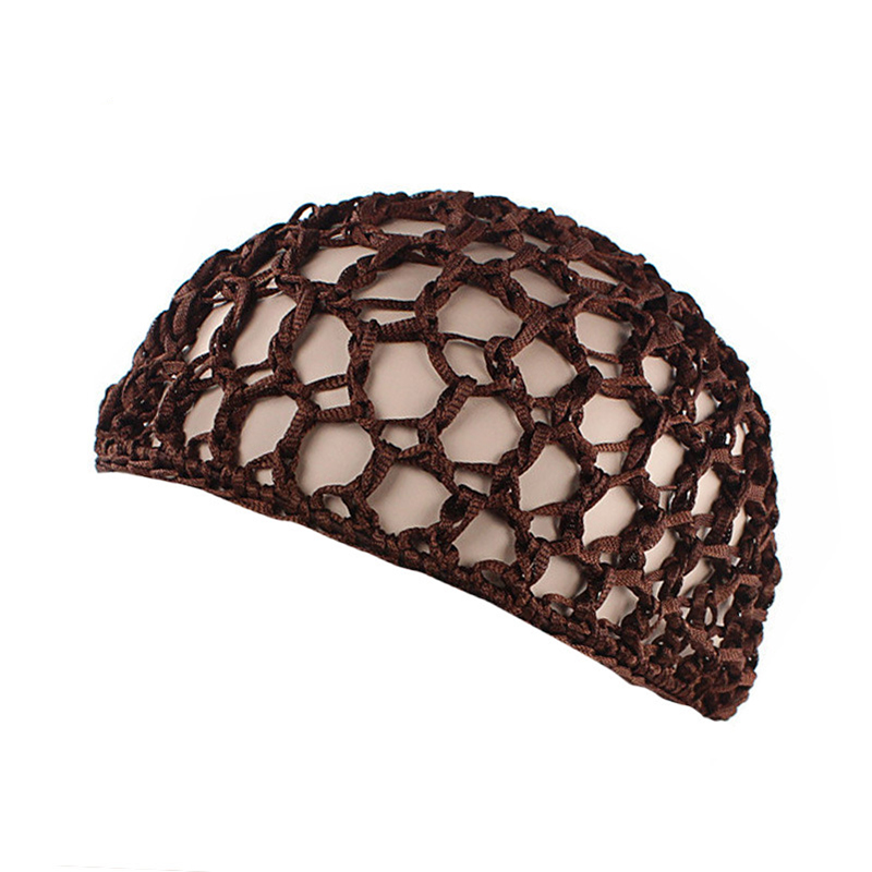 Filet à cheveux en maille pour femmes, bonnet de couleur unie, Turban de nuit pour dormir: Coffee