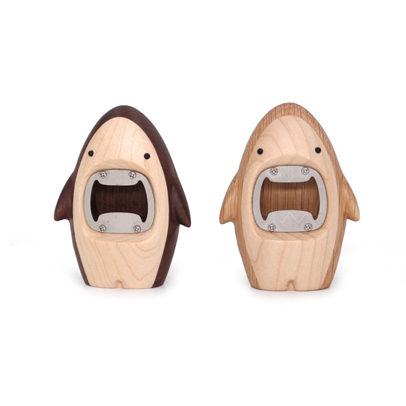 Unique Wooden Shark Shaped Bottle Opener Beer Opener Opening Bottle Cap Bar Tools Gadget Kitchen Accessories