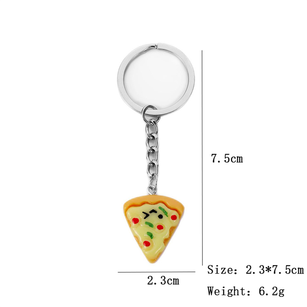 Collar de Pizza de 6 piezas para niños, colgante de Pizza 3D de dibujos animados, collar de amistad, dijes, llavero, accesorios de joyería DIY para mujeres