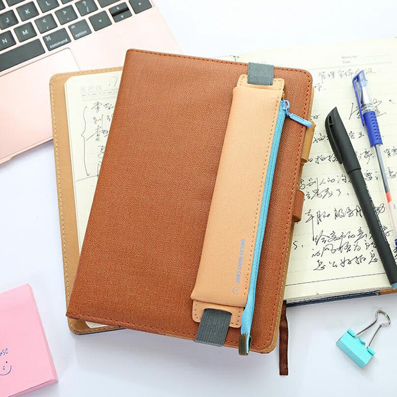 Mini Kawaii Pencil Case Pencil Cases Stationery For Office Pen Case Elastic Band Leather School Supplies Pencil Bags