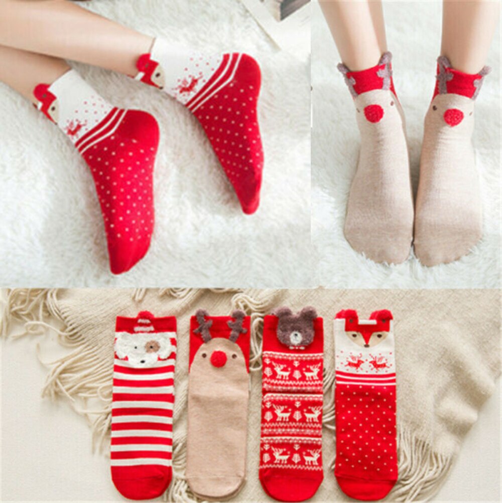 Babysokken casual winter kerstsokken dieren cartoon patroon sokken katoen houden warm meisjes jongens schattige antislip sokken kerst
