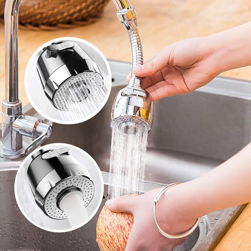 3 Modes Kitchen Basin Faucet Aerator Moveable 360 Degree Adjustable Tap Head Shower Diffuser Rotatable Nozzle Booster Faucet