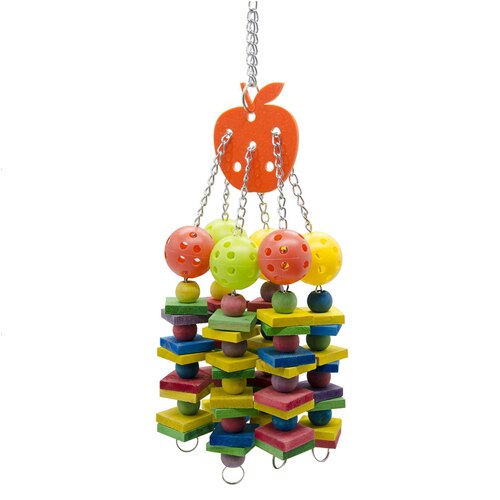 Juguetes de loros para pájaros grandes, Columpio de madera de colores, bloques de columpio para loros, juguetes para pájaros amorosos, juguete para pájaros: Size 1