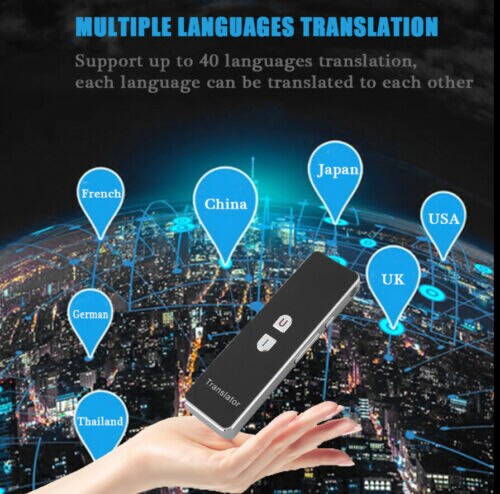 Bluetooth T8 Translation 40+ Languages Smart Instant Voice Portable Pocket Device Speech Travel Business Intelligent Translator