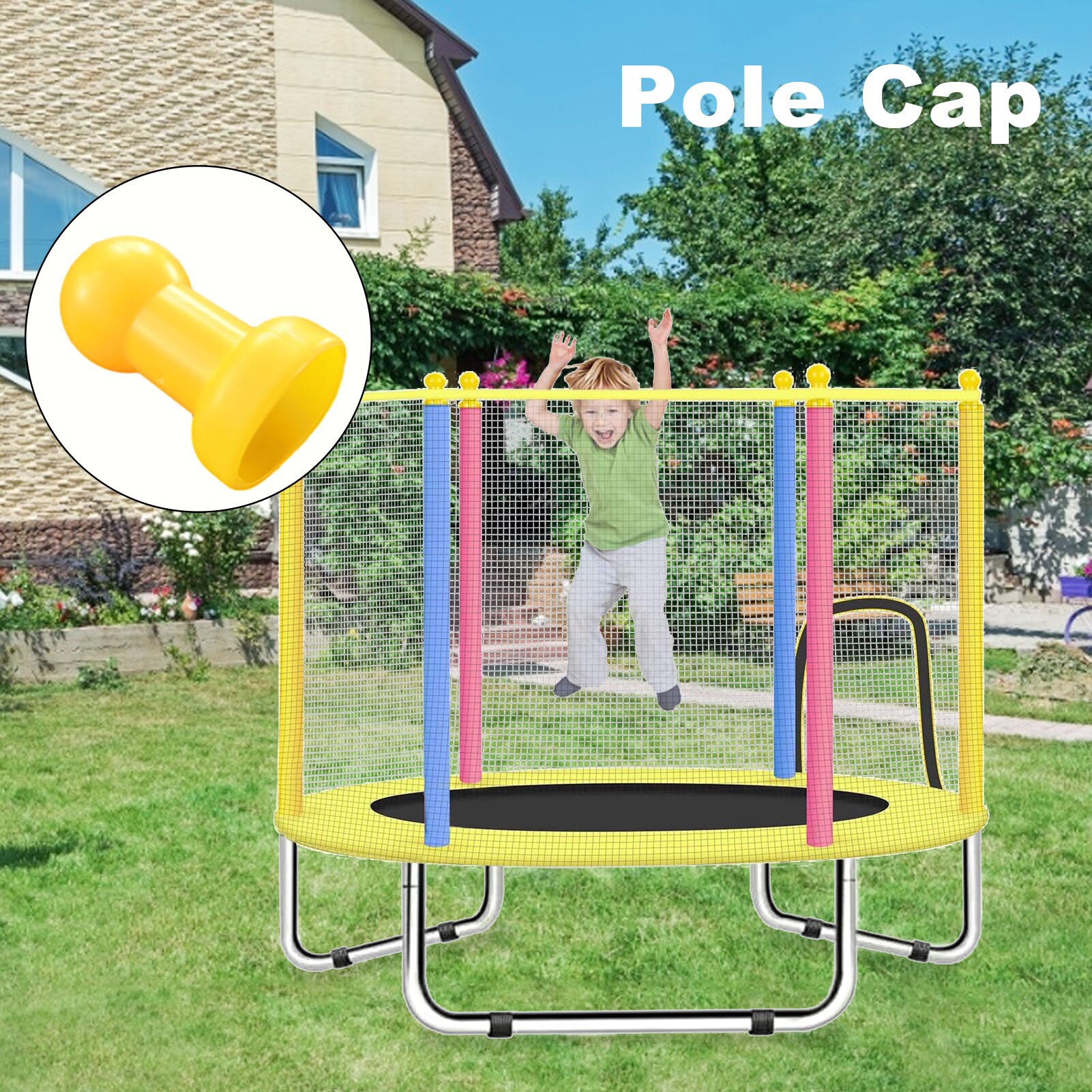 Childrentrampoline Pole Cap Stalen Buis Top Cover Geel Plastic Cover Voor Kinderen Trampoline Outdoor Sport Accessoires