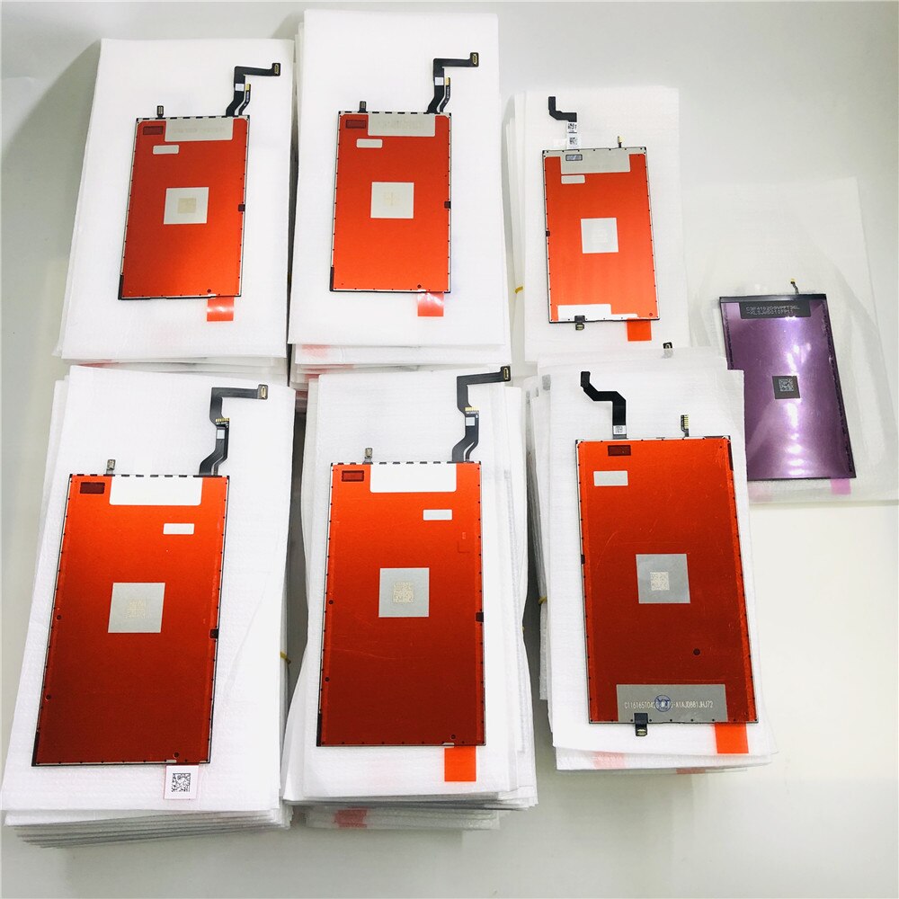 10pcs LCD Display Digitizer Backlight Film with Flex Cable 3D Metal Shied Plate for iPhone 5 6 7 8 plus 4.7 5.5 inch Back Lighty