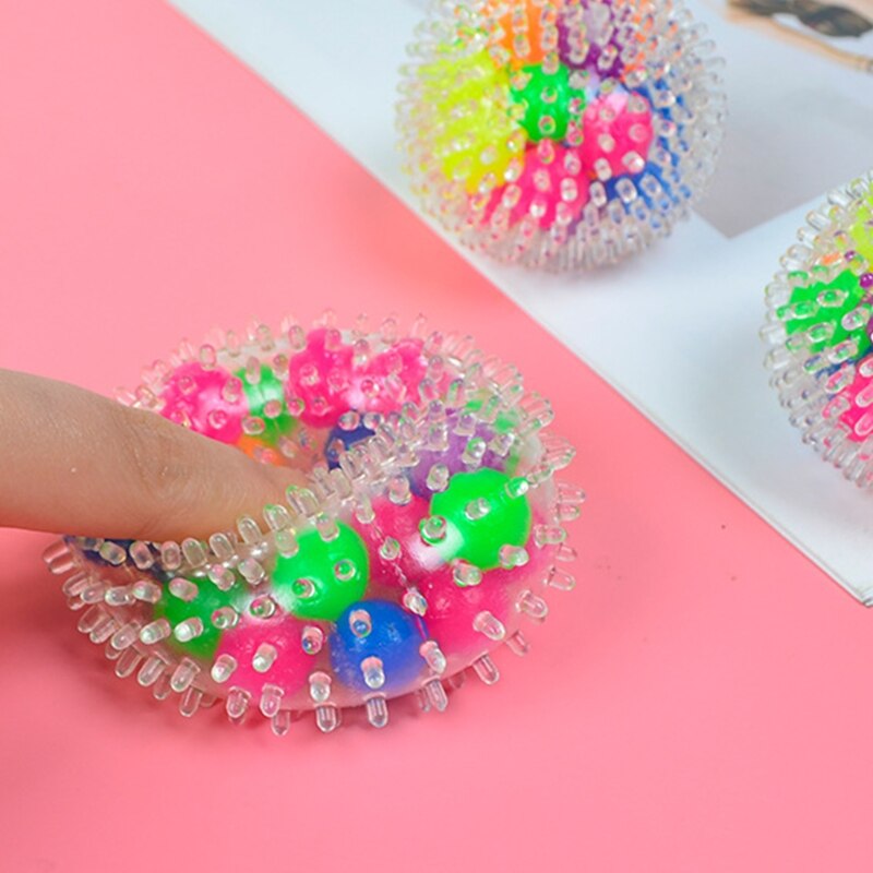 Colorful Beads Grape Ball Stress Squeeze Toy Kneading Decompression Soft Squeeze