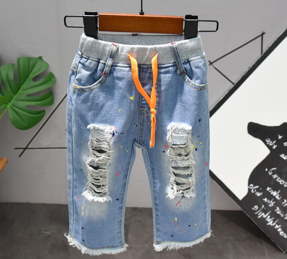 2025 - Jongens Denim Shorts Jongens Rechte Jeans Shorts Zomer Casual