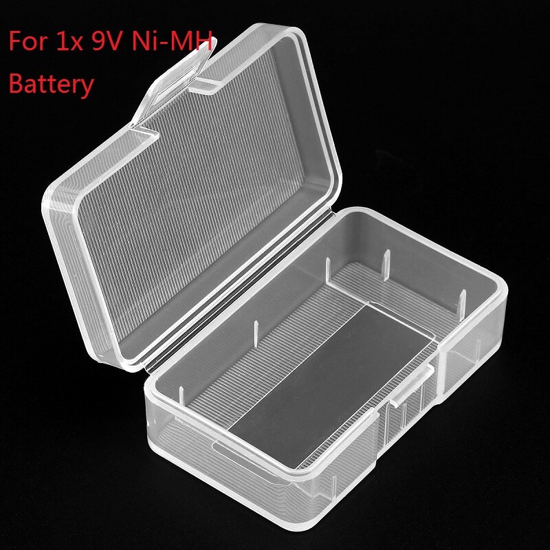 1PC Portable Transparent Hard Plastic Case Holder Battery Storage Box Durable Batteries Storage Case Fit for 2/4 x 26650 Battery: For 1x 9V Ni-MH Batt