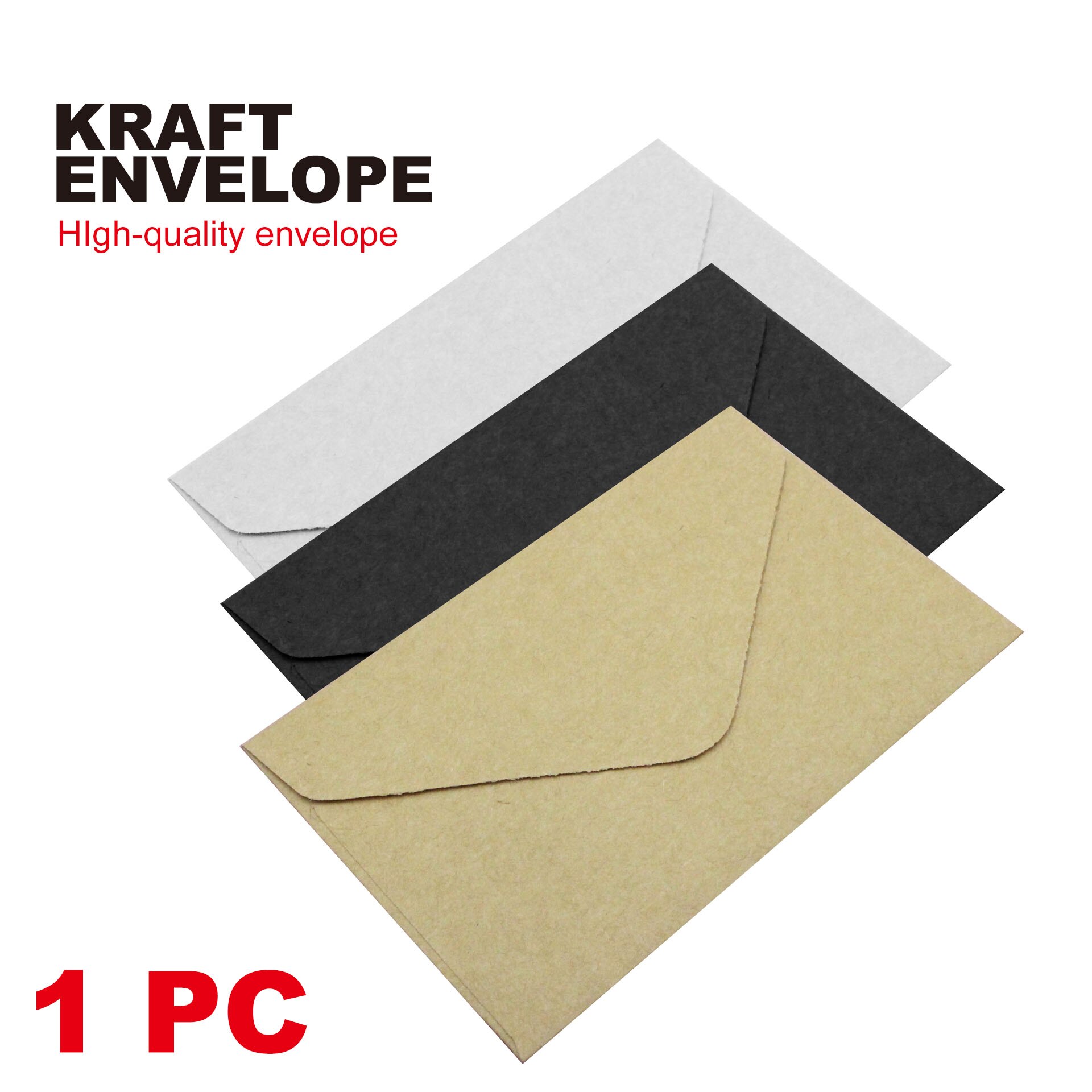 1pc klassieke witte zwarte kraft blanco mini-papieren enveloppen met venster, envelop voor huwelijksuitnodiging
