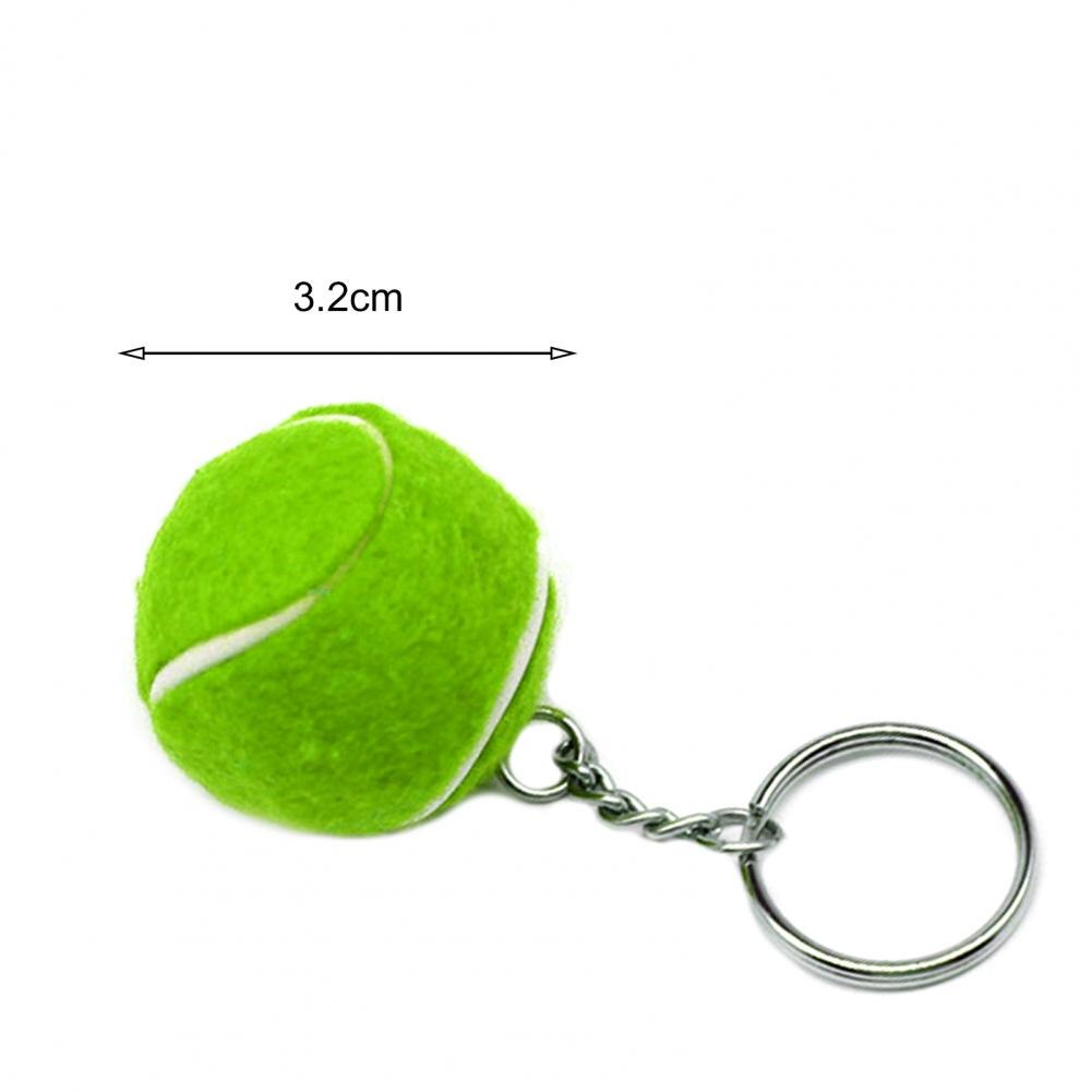 Key Ring Soft Lovely Flocking Mini Sport Ball Tennis Keychain for Kids Tennis Keychain