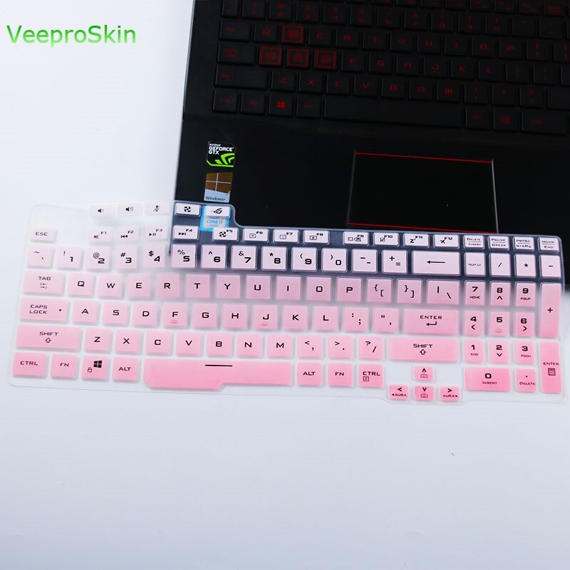 Laptop tastatur cover beskytter til asus tuf gaming  f15 fx506li fx506lh fx506 /  asus tuf  f17 fx706li fx706 fa706 gaming: Fadepink