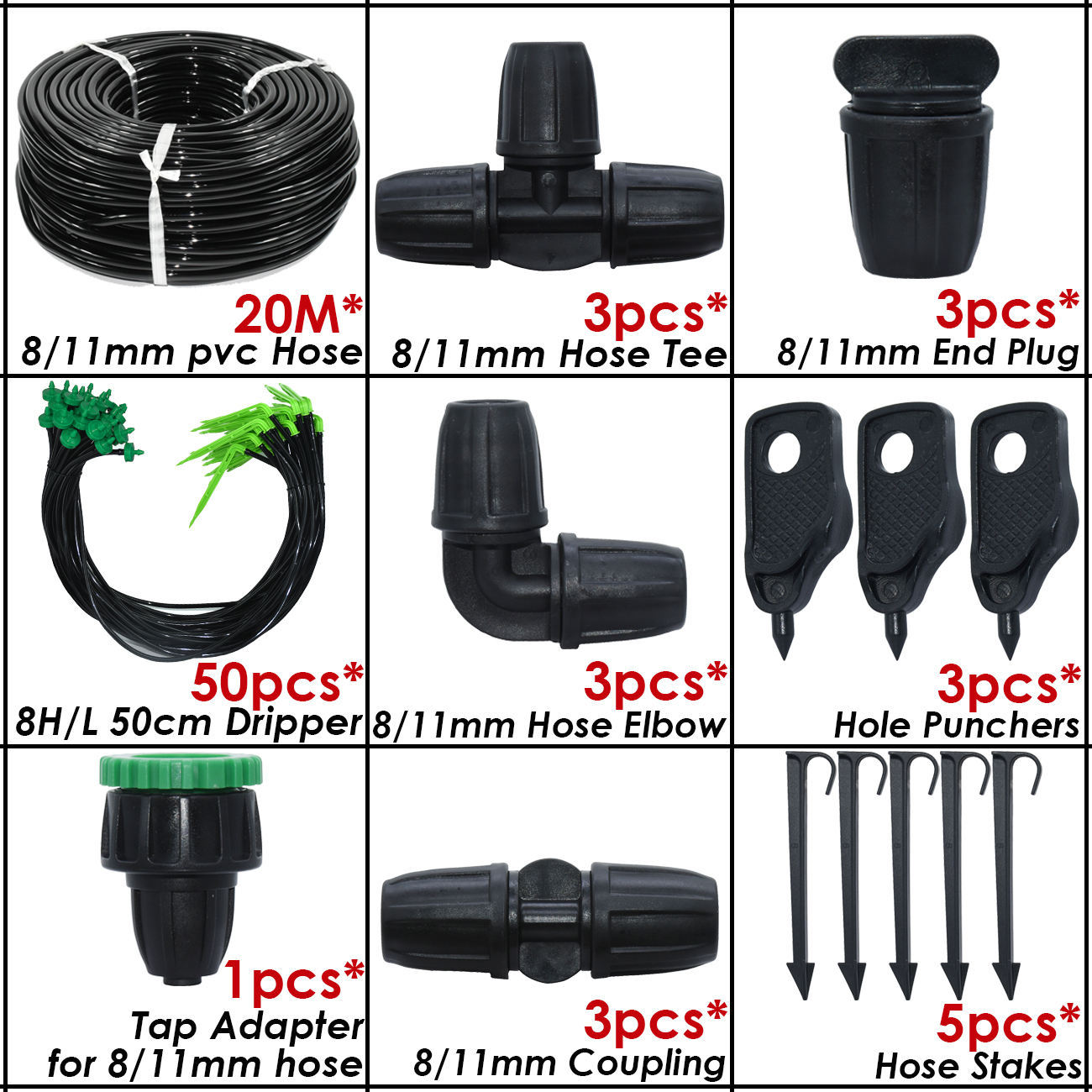 KESLA Tuin 2L/H Groene Bocht Pijl Druppelaars Druppelirrigatie Watering Systeem Kit 3/5mm Slang voor plantenpot Bonsai Gereedschap Kas