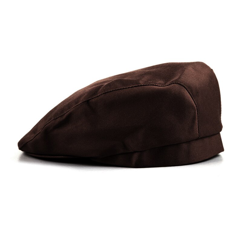 Hotel Head Wrap Pirate Hat Forward Hat Visors Chef Beret Chef Hat Cap Work Hats Solid Color Red White black Berets Cap: dark coffee