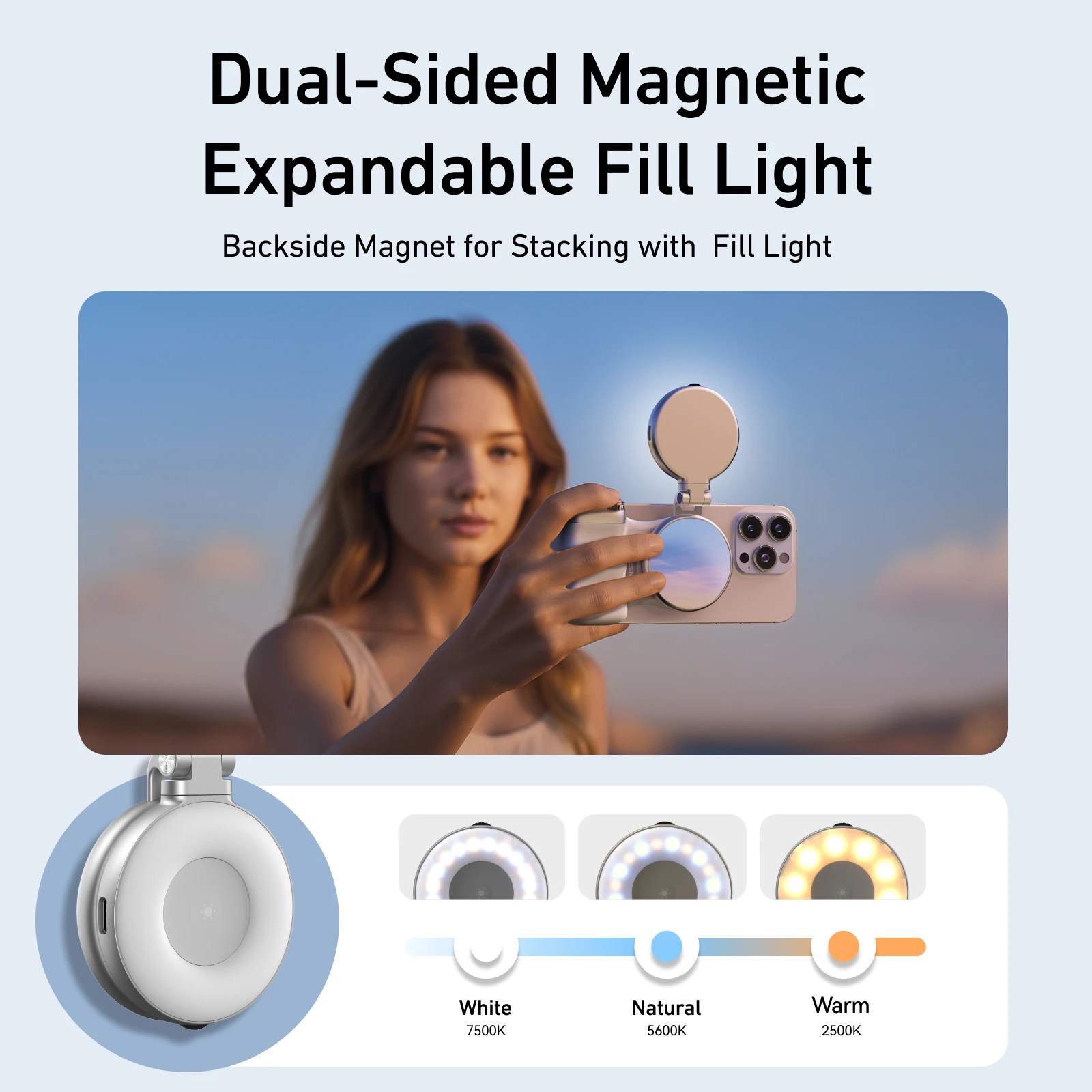 TELESIN MagSafe Camera Sluitergreep en invullichtset voor iPhone 16 Pro Max 15 14 13 OnePlus XIAOMI Android Afneembare afstandsbediening