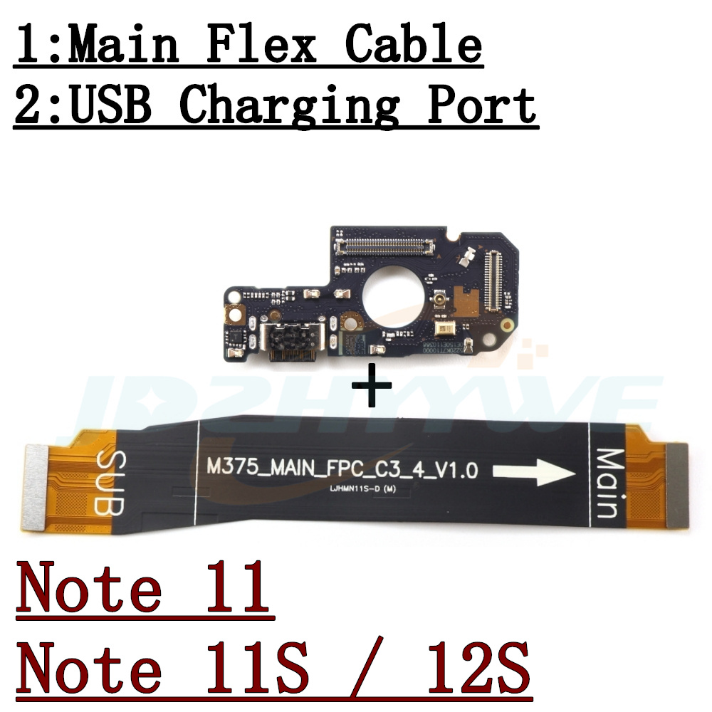 USB-Ladeanschluss SIM-Kartenleser-Anschlussplatine für Xiaomi Redmi Hinweis 9S 9 10 10s 11 11s 12 12S 13 Profi+ 5G 4G Hauptflexkabel: Weiß