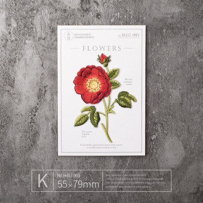 Middelgrote bloemenpatch badge patches geborduurde applicatie naaien strijkapplicatie kleding kledingstuk roos kleding accessoires: Type l