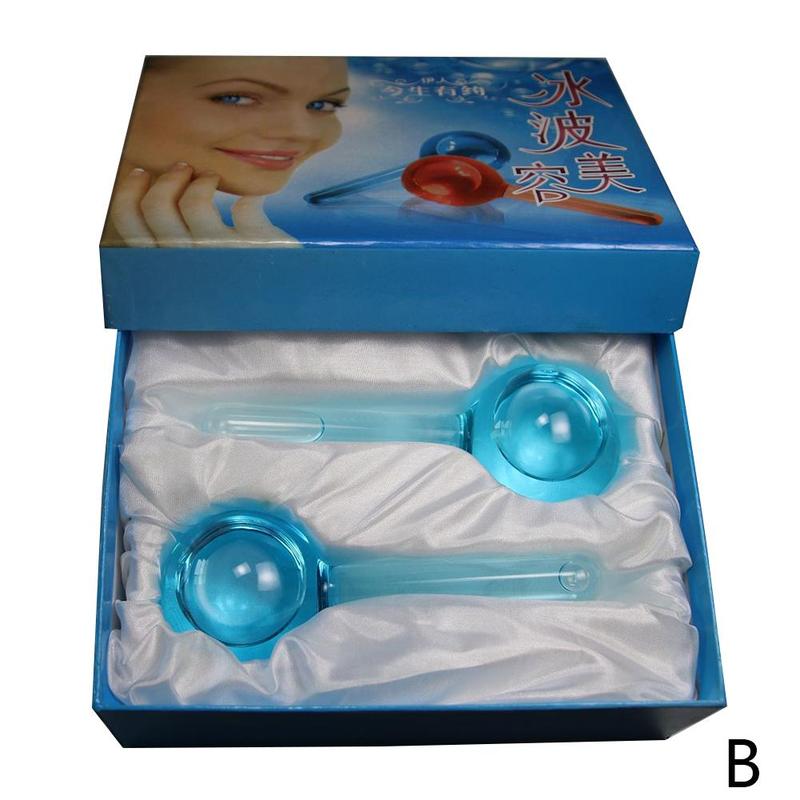 Rodillo de frío para masaje facial y cuello para mujer, bola de cristal antiarrugas cómoda, 2 uds.: BIG