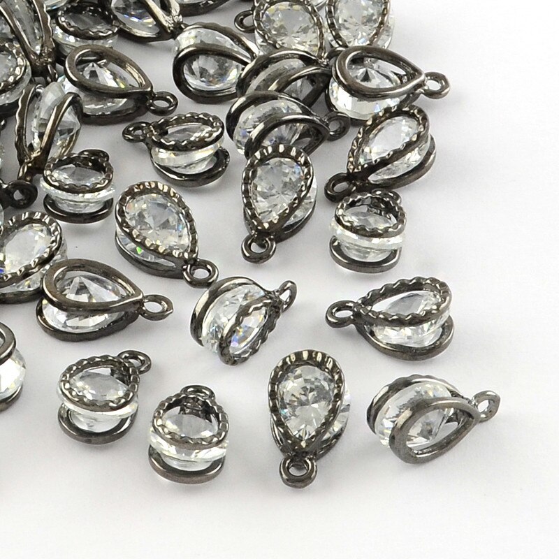 100pcs Alloy Pendants Charms for women's Jewelry Bracelet Necklace DIY Accessories Crafts Making 13x8x6mm, Hole: 1mm: Gunmetal