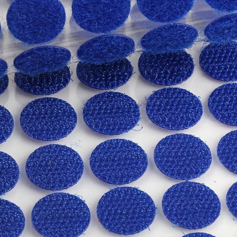 POLKA DOT Velcro Velcro tape adhesive tape self-adhesive tape small DOTS, tear-pull tape Hook Loop 50Pairs 100Pairs: 10mm  blue 100pairs