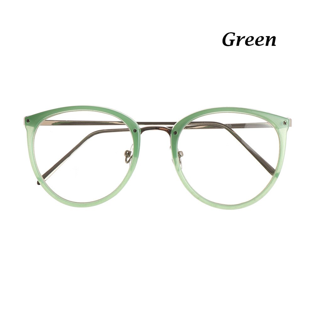 Myopia Optical Glasses Eyeglasses Frames Women Trend Metal Spectacles Clear Lenses Men Glasses Frame Vision Care Eyewear: green