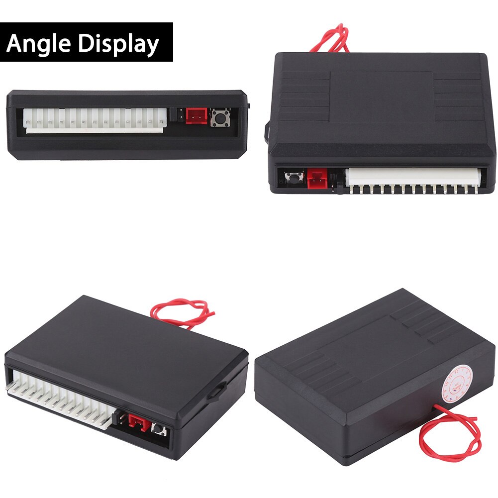 Universal 12V Car Plastic Door Lock Locking Keyless Entry System Remote Central Control Kit with LED indicator Black