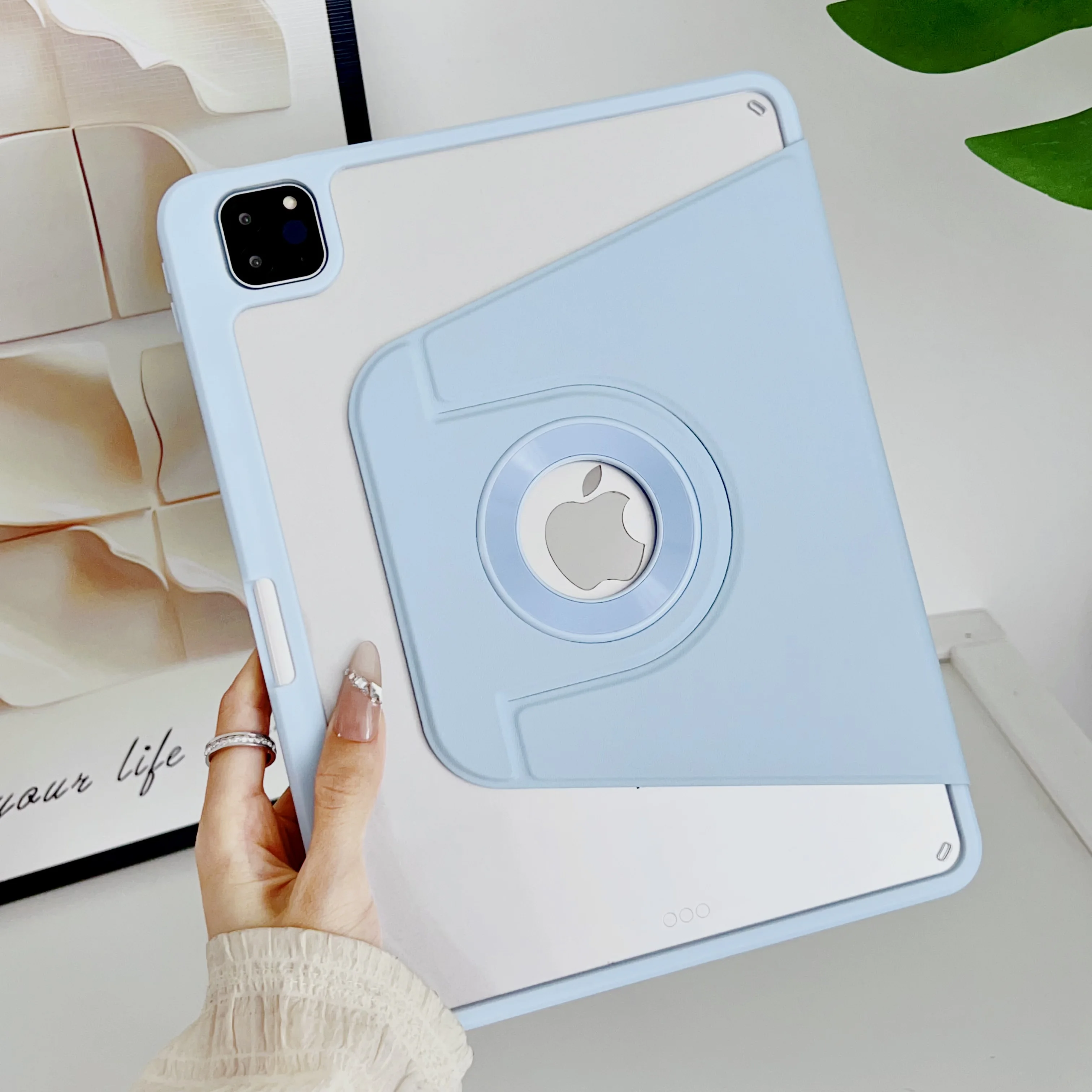 Afneembare magnetische hoes voor iPad Mini A17 Pro hoes voor iPad Mini 7 8,3 inch tablethoes Mini 6 opvouwbare folio cover potloodhouder: 12.4 / Rood