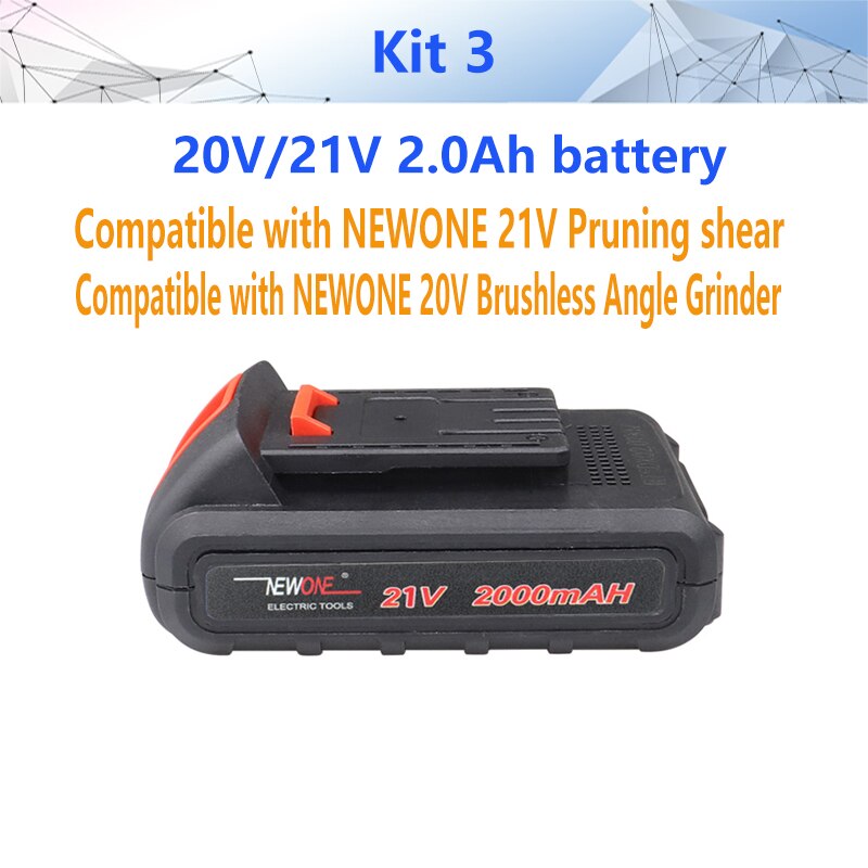 16.8V/20V Cordless 2.0/4.0Ah Lithium Battery And Charger For 16.8V/20V Pruning Shear Chainsaw And Brushless Angle Grinder