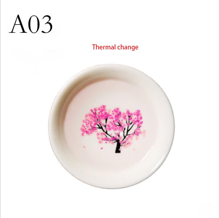 Japanese Magic Sakura Cup Cold Temperature Color Changing Flower display Sake Cup Ceramic Kung fu Tea Cup Tea Bowl: Thermal change A03