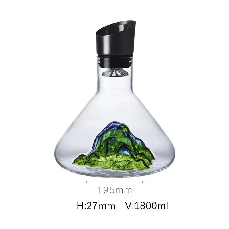 European Iceberg Waterfall Wine Decanter Transparent Lead-Free Crystal Glass Wine Dispenser Barware Quick Decanters: PEACOCK BLUE