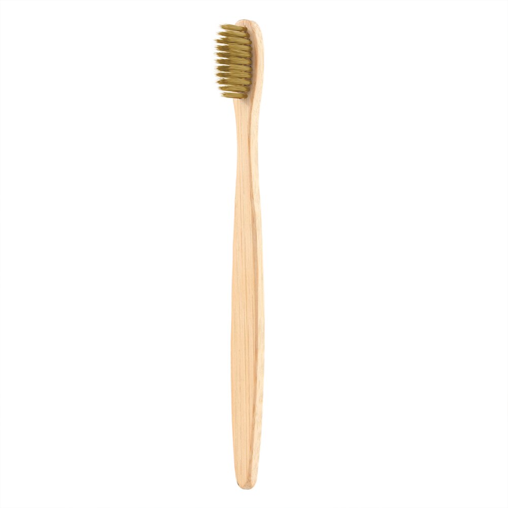 4 färg tandborste naturlig bambu tandborste platt bambu skaft mjuk borst tandborste vuxen tandborste tänder rena verktyg: 1