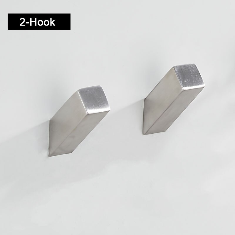 304 Stainless Steel Coat Hooks Heavy Duty Wall Mounted Vintage Single Organizer Hangers, Robe Hat Keys Rack Hat Hanger: 2-HOOKS