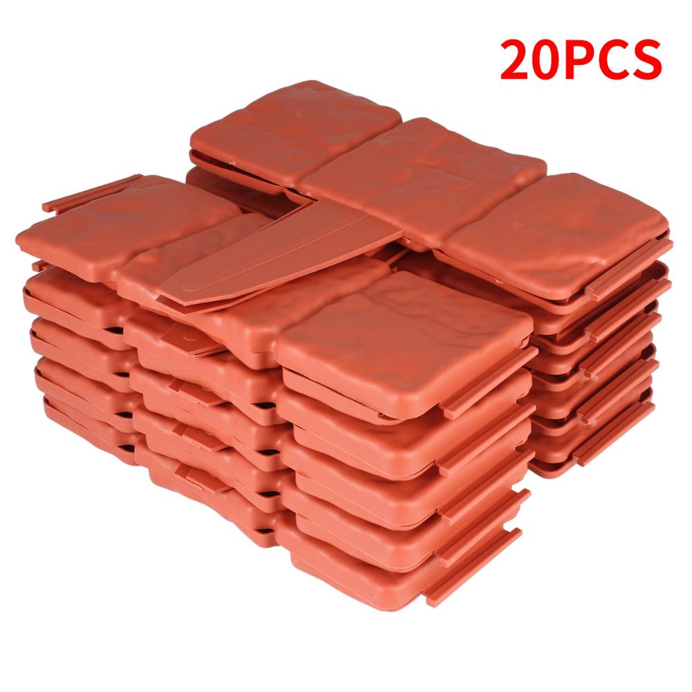 Set Van 20 Pcs Tuin Hek Cobbled Steen Effect Tuin Gazon Rand Plant Grens: Red
