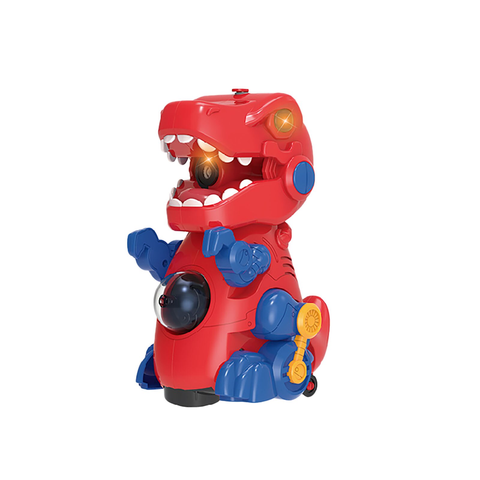 Cartoon Dinosaurus Vormige Elektrische Handmatige Automatische Bubble Maker Lichteffecten Muziek Geluid Bubble Machine Kinderen Speelgoed (50Ml): Rood