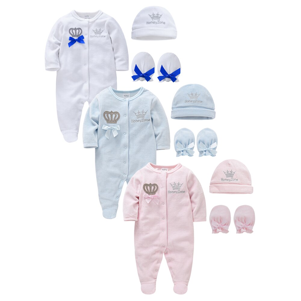 3Pcs Winter Baby Kleding Voor Meisje Jongen Katoen Lange Mouw Ropa De Bebe Kleding Pijamas Bebe Mode 0-12M Baby Rompertjes Set