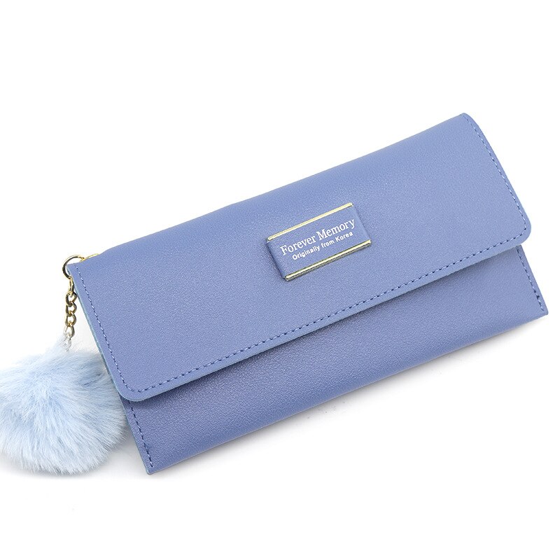 Korean Style Women's Long Style Wit Zipper Wallet Simple Dark Plaid Clutch Women's Long Bag Wallet Wallet Coin Purse: blue