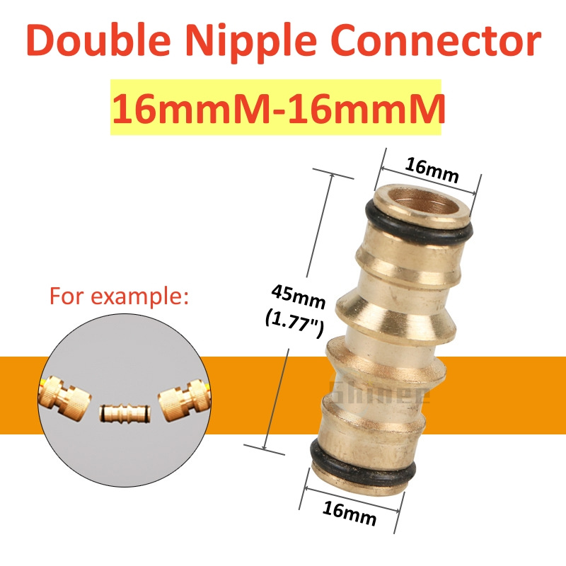 1 Uds. Conector rápido de rosca 1/2, adaptador de riego de jardín de latón, manguera de cobre para riego por goteo, accesorios de conector rápido para manguera de 16mm: Verde
