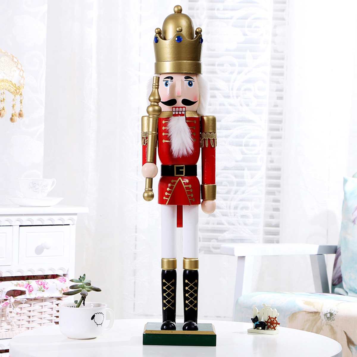 60Cm Notenkraker Koning Soldaat Houten Beeldje Kerst Decoratie Ornament Handwerk Walnoot Marionet Speelgoed Cadeau: Type 4