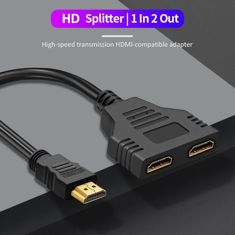 Hdtv 1 in 2 1080p hdtv splitter adapter mannelijk naar vrouwelijk kop adapter hd mannelijk naar vrouwelijk conversiekabel hdmi-compatibele splitter