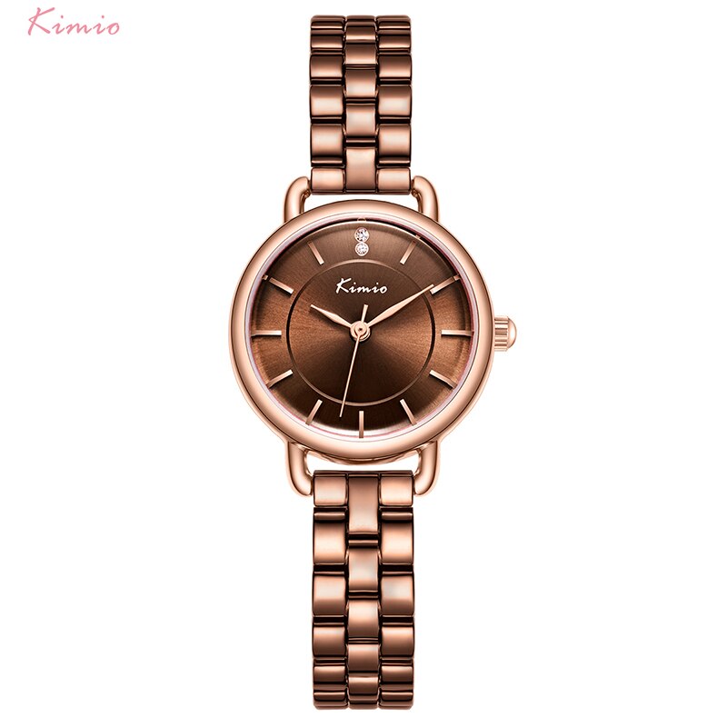 Kimio, reloj de pulsera de cuarzo Simple para mujer, reloj de pulsera de acero inoxidable, reloj de resistente al agua, relojes de vestir para mujer, reloj femenino: 5221