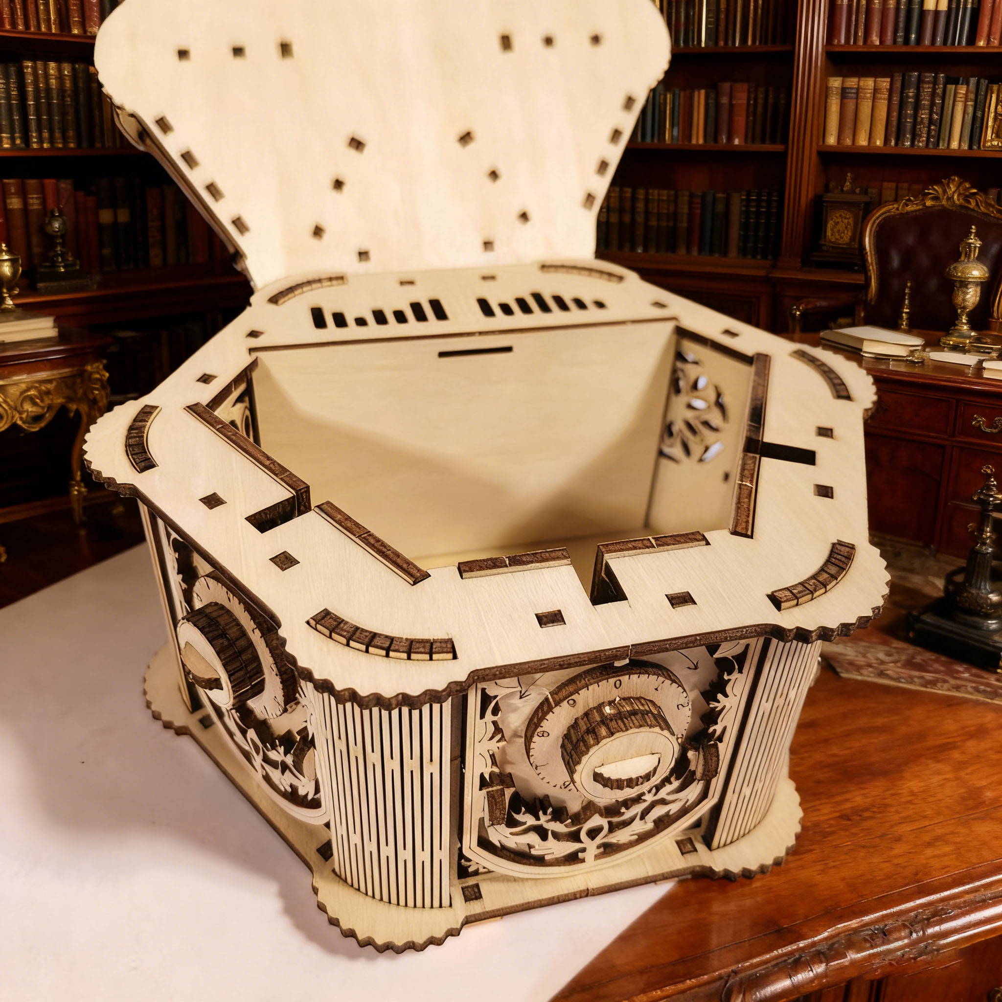 Diy wooden jewelry box, model kit , 3d- puzzles, construction, fun set, wooden building blocks, the perfect festive