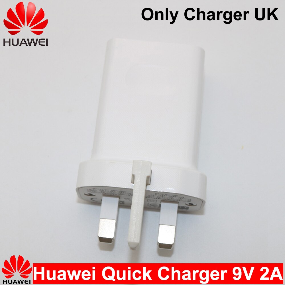 Huawei-cargador rápido 9V2A, adaptador de carga rápida QC2.0 para UE/EE. UU./Reino Unido, Cable Micro USB/Tipo C para Mate 7, 8, 10Lite, P8, 9, 10Lite, Honor 8: - Only UK Charger