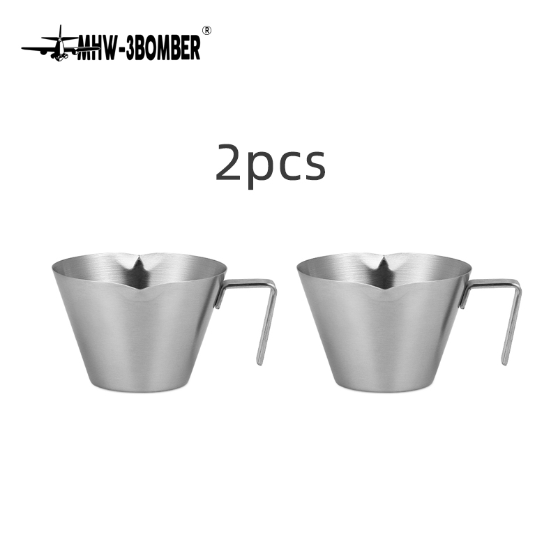 MHW-3BOMBER Espresso maatbeker met handvat Roestvrij staal Coffee Shot Koffie Gietbeker Thuis Keuken Meetaccessoires: Beige