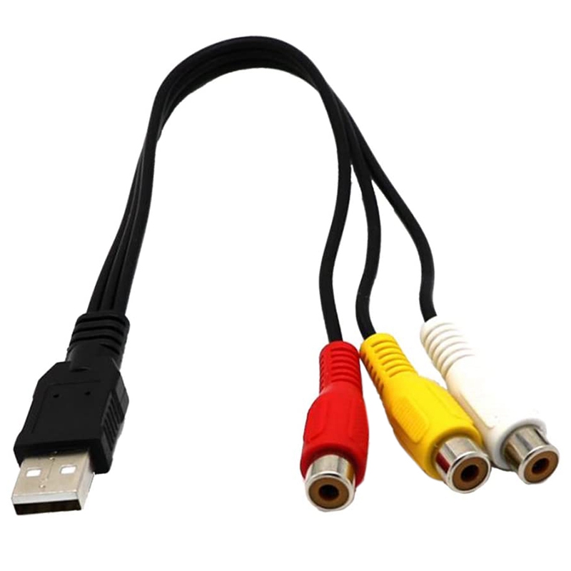 Usb Naar 3rca Kabel Usb Vrouwelijke Naar 3 Rca Rgb Video Av Composiet Adapter Converter Kabel Kabel Connector Connector Lead Voor Tv Pc Dvr