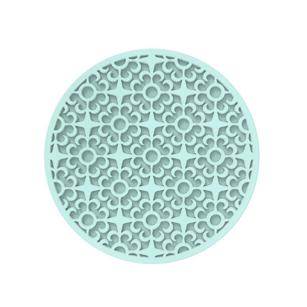 Dessous de Verre en Silicone à Motifs Rétro, Isolation Thermique, Vintage, Rond, Antidérapant, Polymères de Pot, pour Table à Manger, Coussin d'Isolation, 10cm: Black