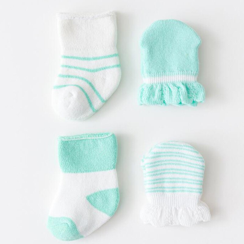 Baby Socks For 0-6 months Sock+Gloves Newborn boys and Girls Baby Cotton Warm Socks