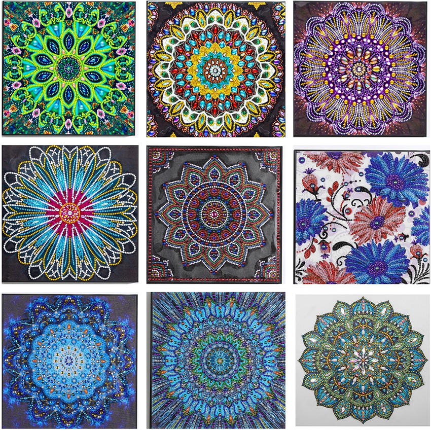 5D DIY Special Shaped Diamond Painting Mandala Kits DIY Diamond Art Paint Cross Stitch for Adults and Kids