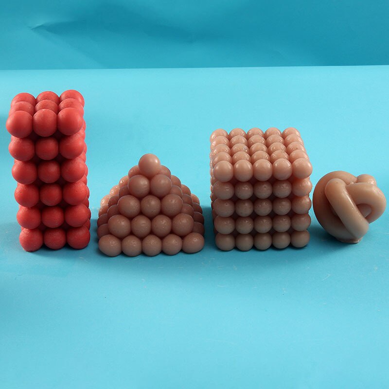 Cubo de burbujas grande de silicona para decoración de escritorio, molde de vela hecho a mano de resina epoxi de yeso para aromaterapia